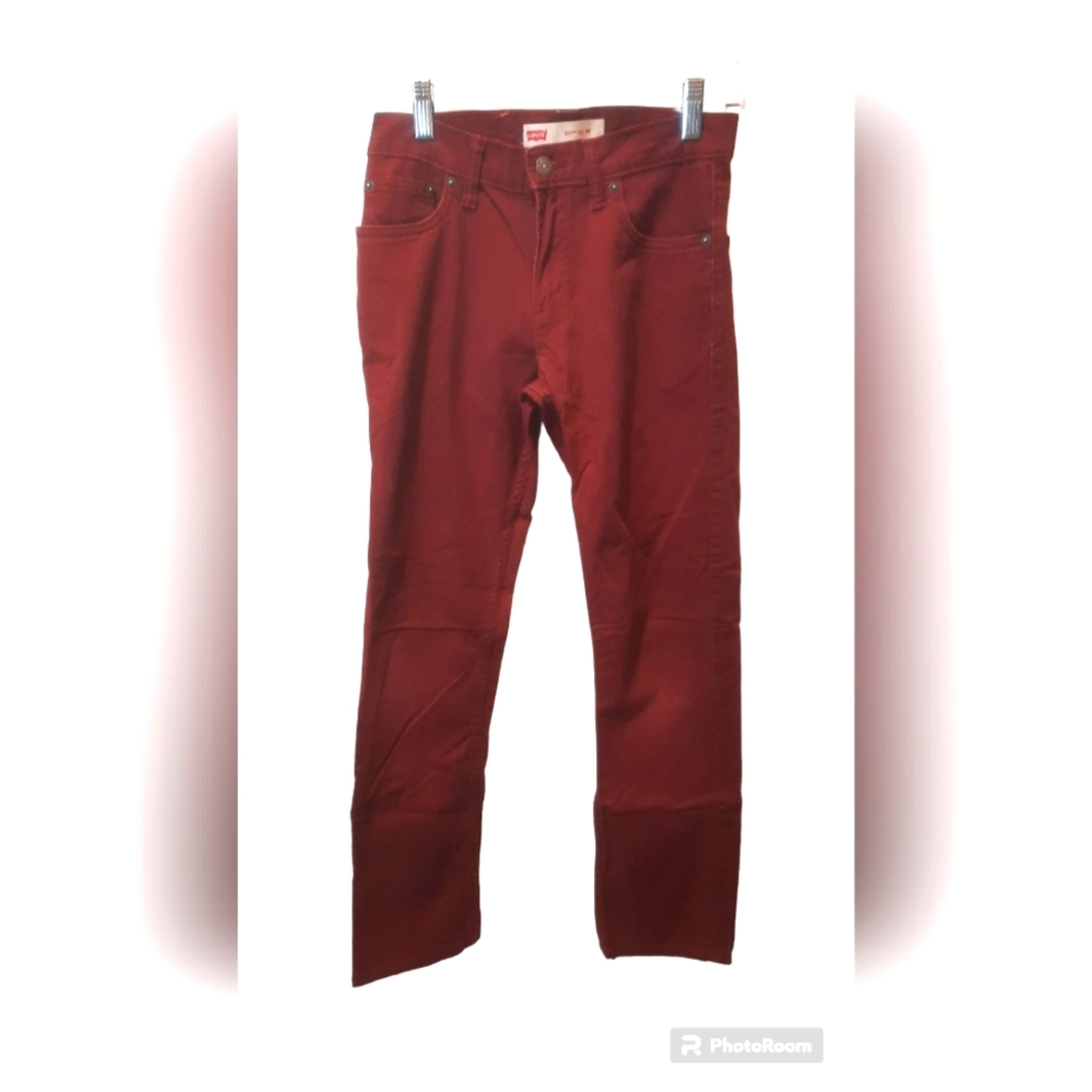 Levi's 511 Slim Burgundy Cotton Pants 14 Preppy Southwestern Outdoor Classic